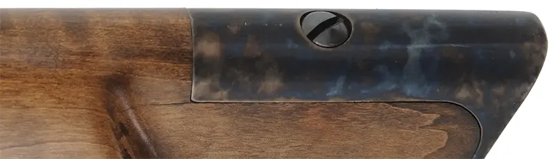 Rocky Mountain Hawken Rifle,
.54 caliber,  34" barrel,
percussion, curly maple, color case hardened iron, 
used, by Davide Pedersoli