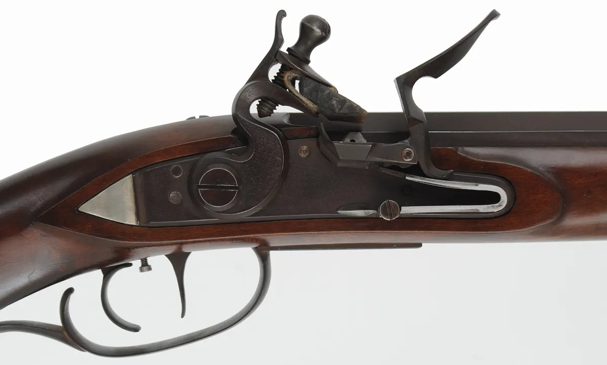 Southern Mountain Rifle
.45 caliber, 38" barrel,
maple stock, iron trim,
large Siler flintlock, as-new, unfired