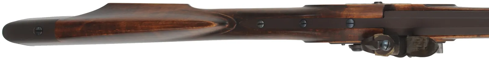 Southern Mountain Rifle, 
.50 caliber, 42" Rice swamped barrel,
Chambers Ketland flintlock, 
curly maple, iron, used
