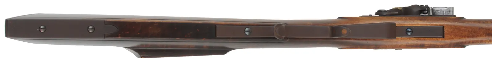 Southern Mountain Rifle, 
.50 caliber, 42" Rice swamped barrel,
Chambers Ketland flintlock, 
curly maple, iron, used
