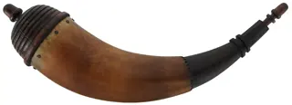 Powder Horn,
13-1/2", octagon tip, turned beehive base