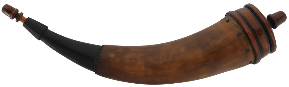 Powder Horn,
12-1/2", raised tip, turned base