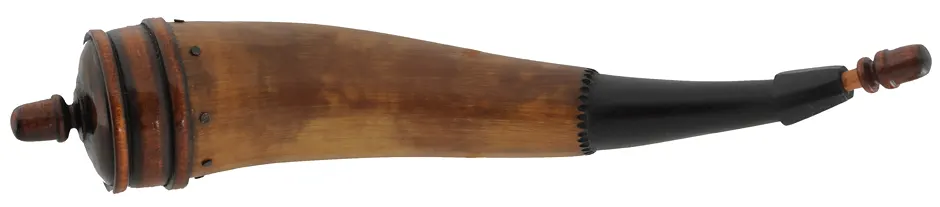 Powder Horn,
12-1/2", raised tip, turned base