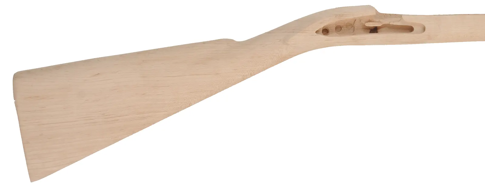 Stock second, Jacob Dickert, pre-inlet large Siler lock,
13/16" octagon, 42" barrel, chipping along barrel channel near breech plain maple