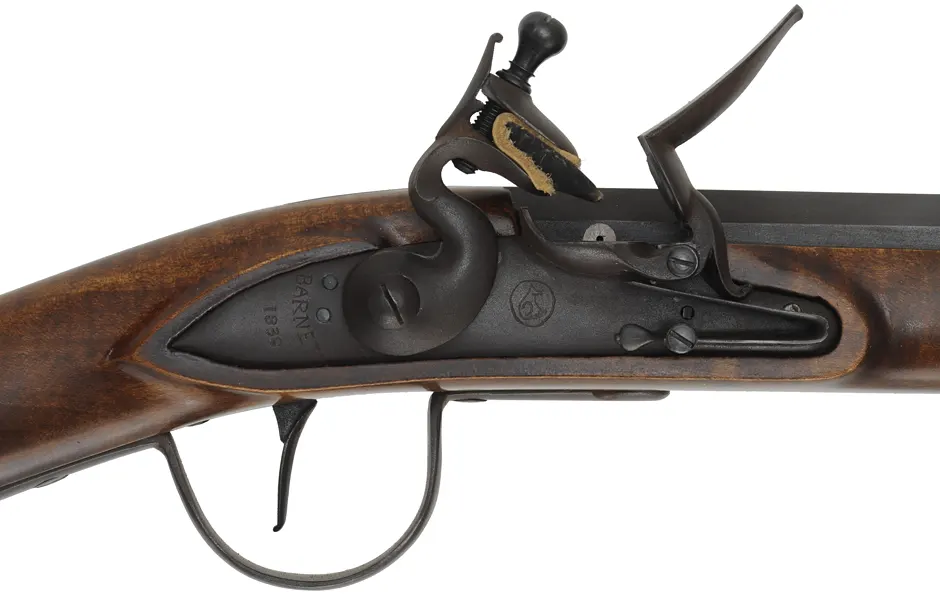 Northwest Trade Gun,
20 gauge, 36" tapered octagon-to-round barrel,
L&R flintlock, maple, brass & iron, 
new, unfired, by J.A. Wymore