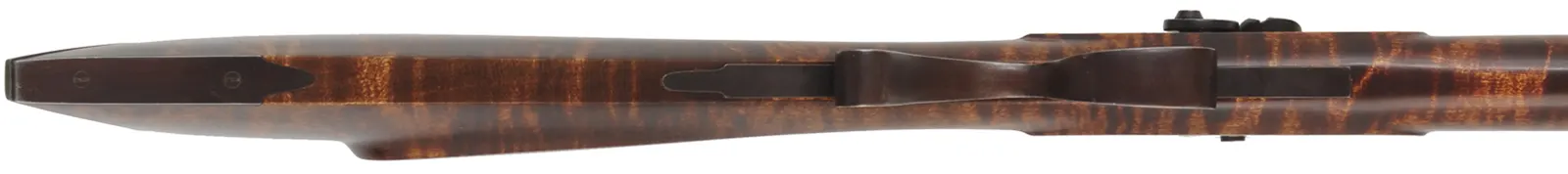 Halfstock Hawken Rifle,
.50 caliber,  40" G.R. Douglas XX barrel, 
curly maple, iron trim, percussion, 
repaired crack at toe, used