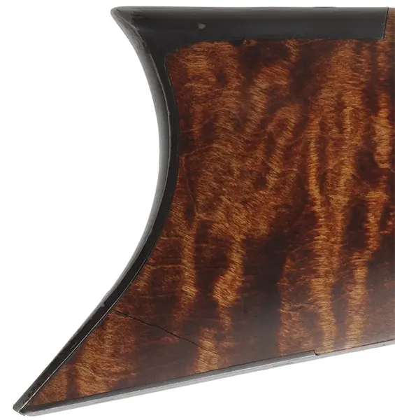 Halfstock Hawken Rifle,
.50 caliber,  40" G.R. Douglas XX barrel, 
curly maple, iron trim, percussion, 
repaired crack at toe, used