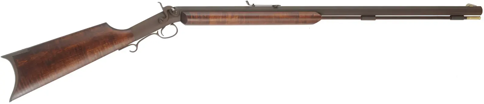 Mowrey Box Lock Rifle,
.50 caliber, 32" barrel, 
steel frame percussion, curly maple,  iron trim,
new in-the-box