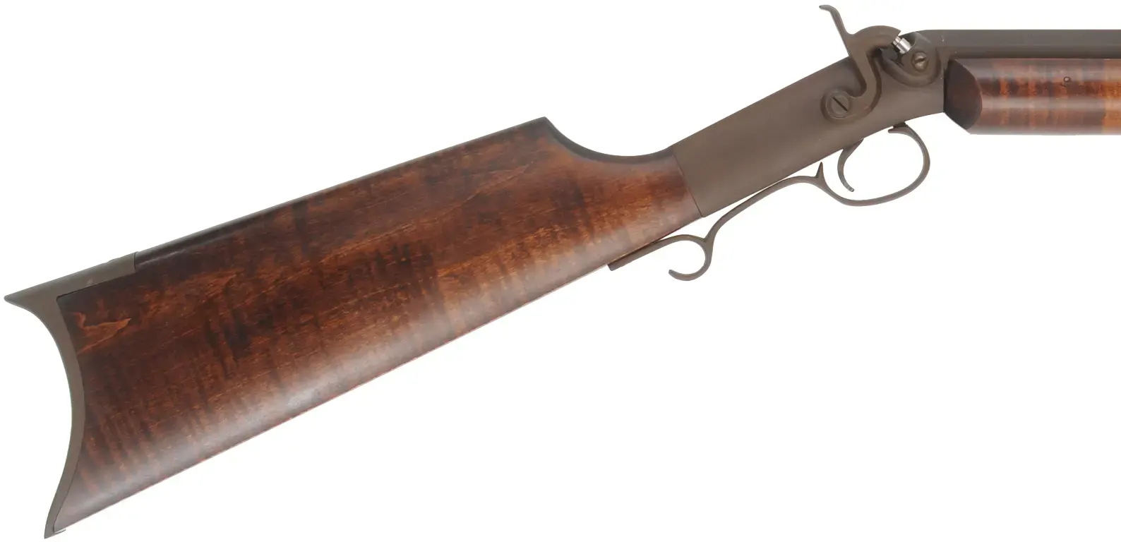 Mowrey Box Lock Rifle,
.50 caliber, 32" barrel, 
steel frame percussion, curly maple,  iron trim,
new in-the-box