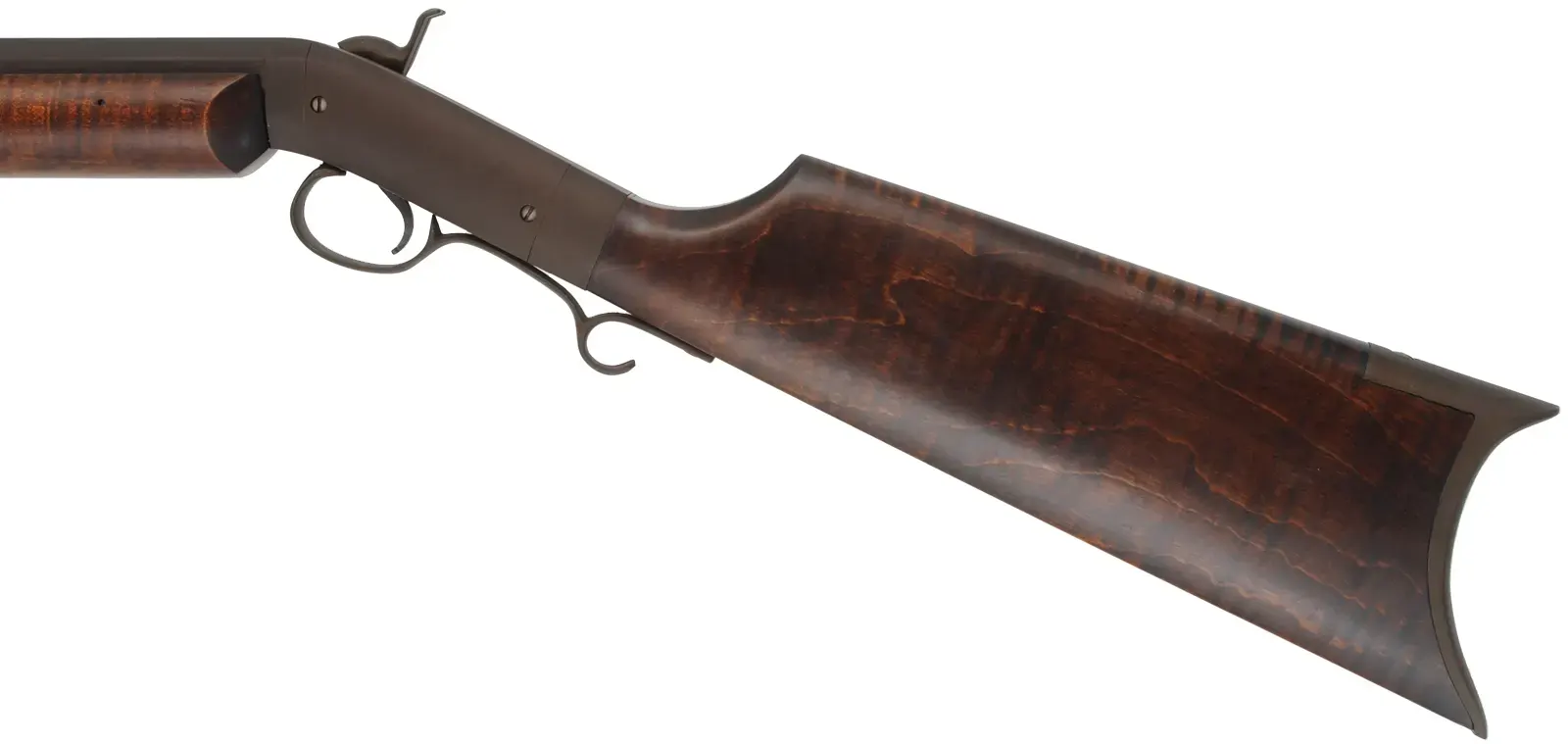 Mowrey Box Lock Rifle,
.50 caliber, 32" barrel, 
steel frame percussion, curly maple,  iron trim,
new in-the-box