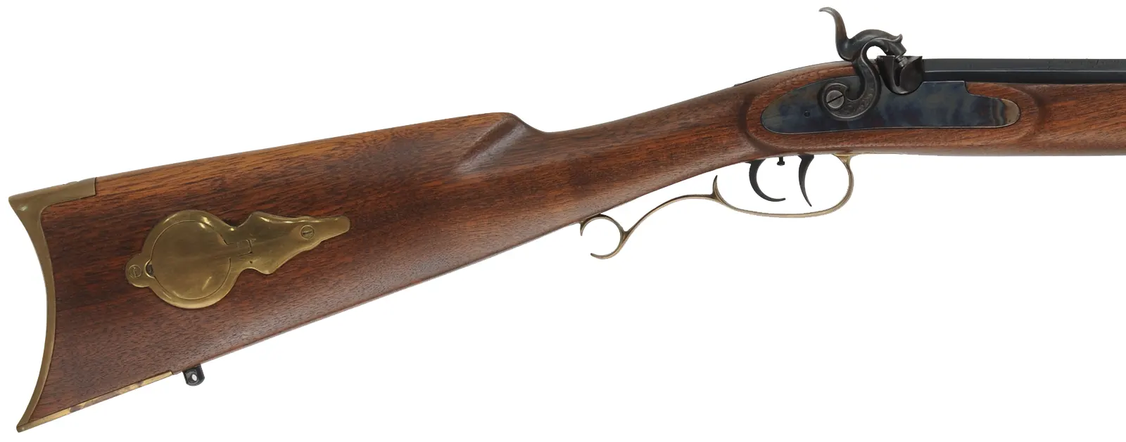 T/C Seneca Rifle,
.45 caliber, 27" barrel,
percussion, walnut, brass, 
fiberglas ramrod, used, by Thompson Center Arms