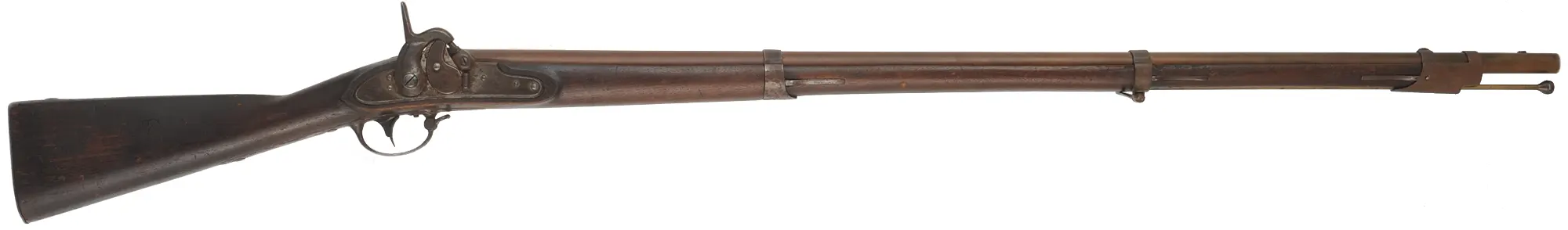 Frankford Arsenal Maynard Conversion Musket,
.69 caliber rifled, 42" barrel, 
walnut, iron, percussion, New Jersey marking