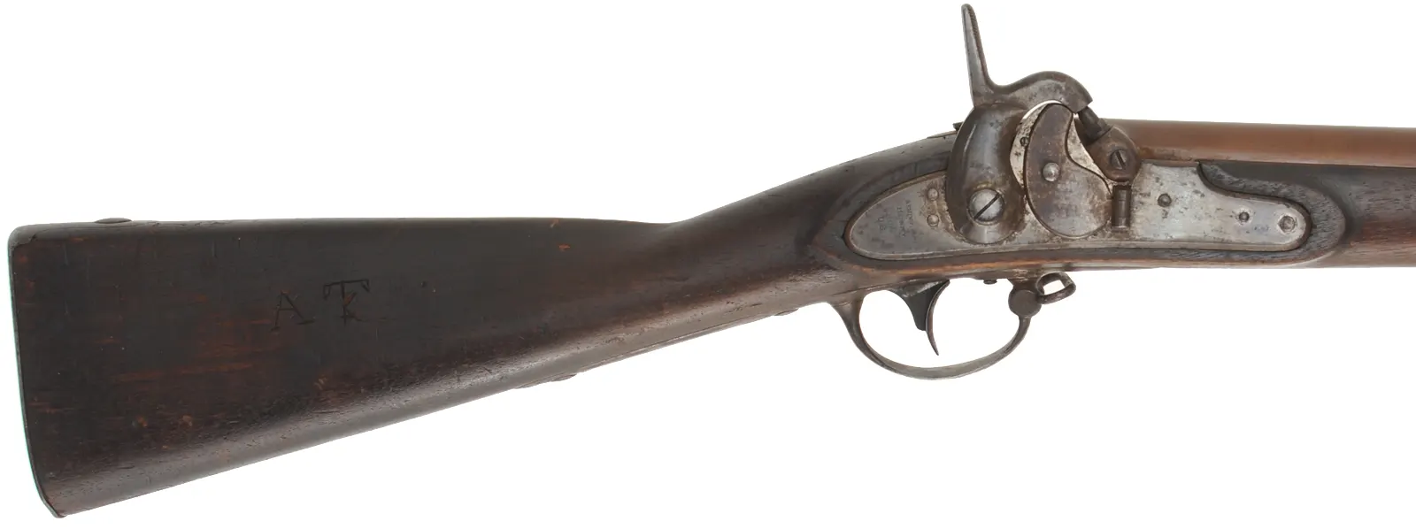 Frankford Arsenal Maynard Conversion Musket,
.69 caliber rifled, 42" barrel, 
walnut, iron, percussion, New Jersey marking