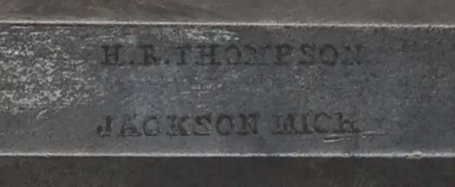 Antique Halfstock Rifle
.36 caliber, 30" octagon-to-round barrel,
figured walnut, nickel silver trim, back action percussion lock,
signed H.R. Thompson Jackson Mich.