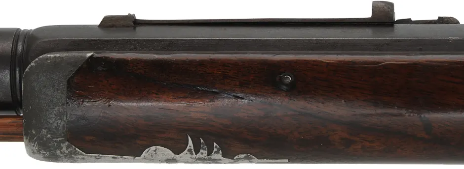 Antique Halfstock Rifle
.36 caliber, 30" octagon-to-round barrel,
figured walnut, nickel silver trim, back action percussion lock,
signed H.R. Thompson Jackson Mich.