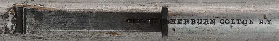 Antique Over Under Rifle,
.43 caliber, 27" barrels,
walnut, nickel silver furniture, percussion,
marked L.L. Hebburn,  Colton, New York