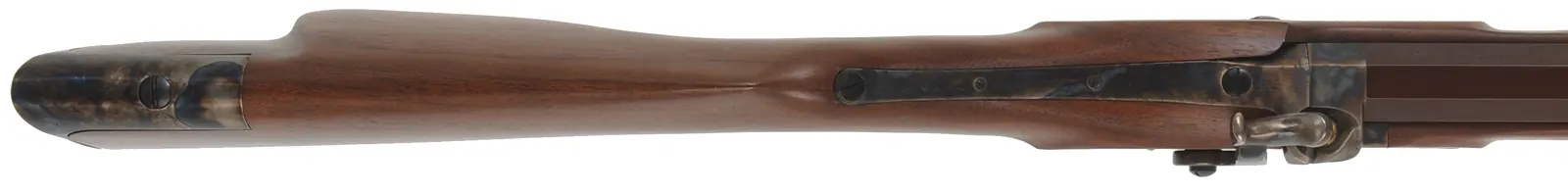 Missouri River Hawken Rifle,
.50 caliber,  29-1/4" barrel,
percussion, walnut, color case hardened iron, 
used, by Davide Pedersoli