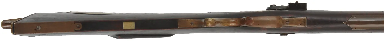 Antique Halfstock Rifle,
.41 caliber, 38-1/2" barrel, 
percussion, maple, brass,
initialed T.J.L. 