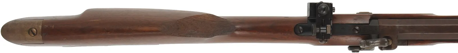 Thompson Center Hawken,
.54 caliber, 23-1/2" Sharon barrel,
percussion, walnut, brass, Lyman 57 peep sight,
used, by Thompson Center Arms