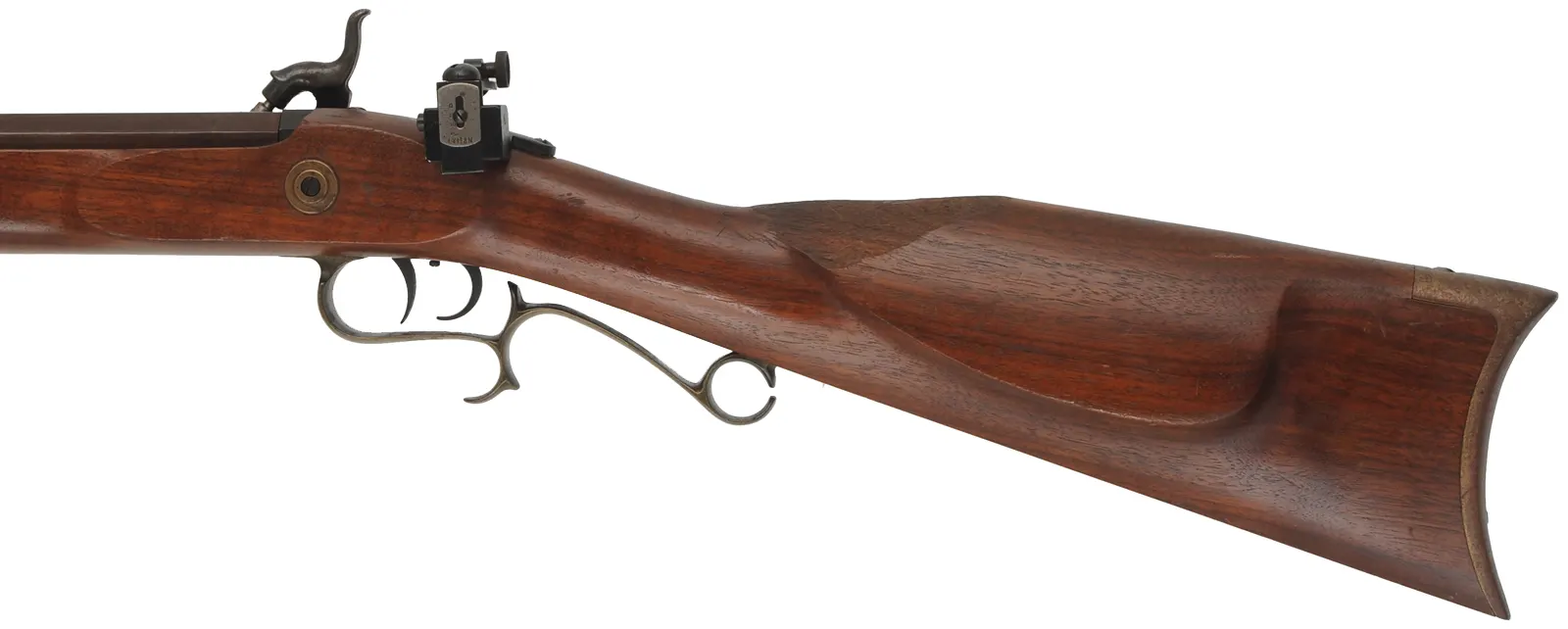 Thompson Center Hawken,
.54 caliber, 23-1/2" Sharon barrel,
percussion, walnut, brass, Lyman 57 peep sight,
used, by Thompson Center Arms