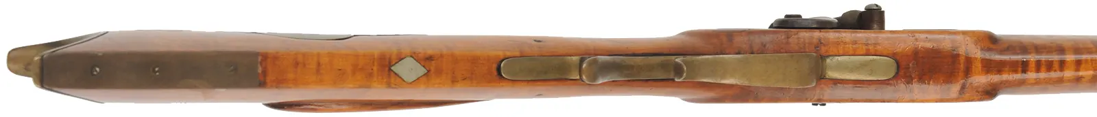 Antique Ohio Rifle,
.45 caliber,  30-1/2" octagon barrel, 
maple, brass, pewter forend cap,
set triggers, percussion lock