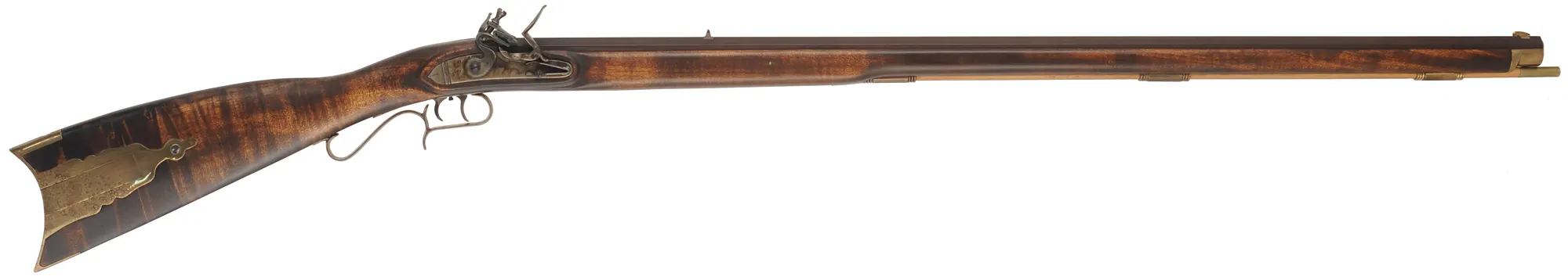 Lancaster Rifle, 
.45 caliber, 35-1/2" barrel, 
flintlock, maple stock, brass trim,
used, from a kit by Dixie Gun Works