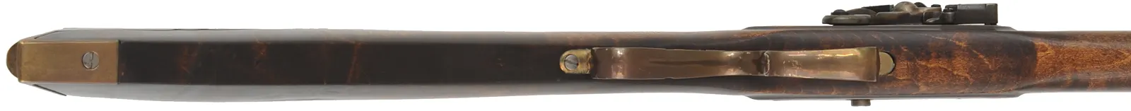 Lancaster Rifle, 
.45 caliber, 35-1/2" barrel, 
flintlock, maple stock, brass trim,
used, from a kit by Dixie Gun Works