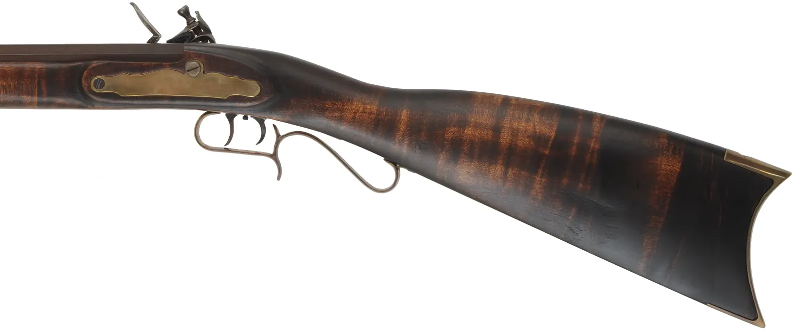 Lancaster Rifle, 
.45 caliber, 35-1/2" barrel, 
flintlock, maple stock, brass trim,
used, from a kit by Dixie Gun Works