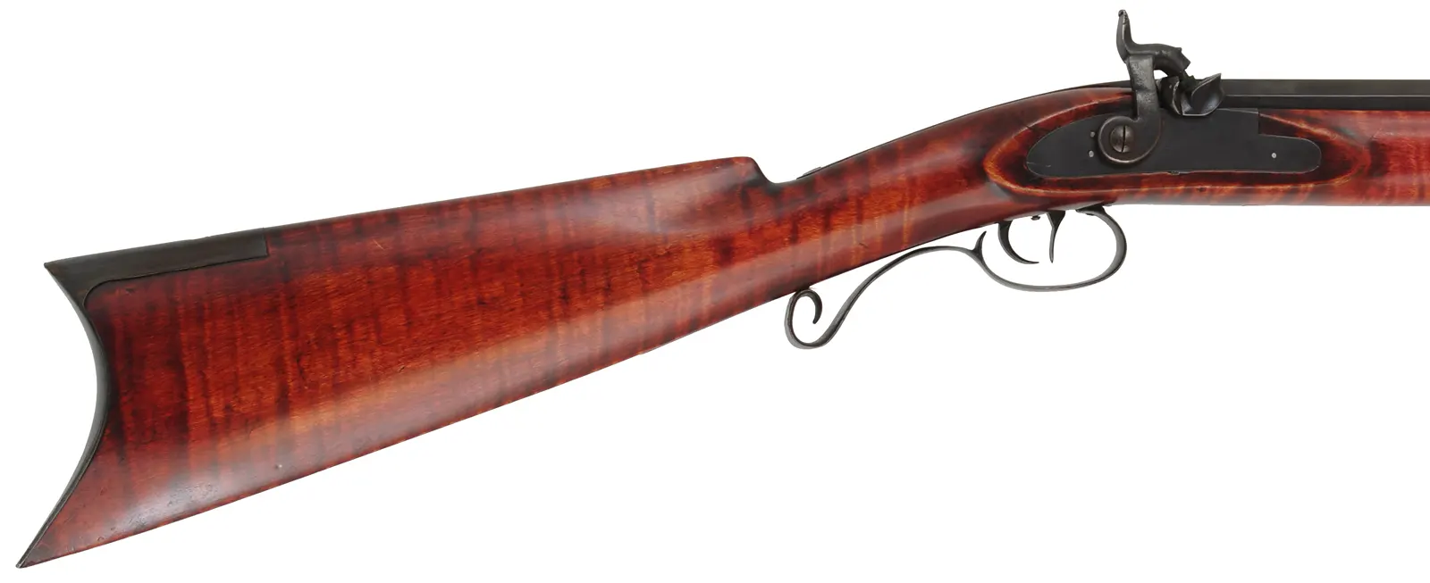 Halfstock Hawken Rifle
.45 caliber, 34" Wm. Large barrel, 
B, Roller lock, iron, maple, used