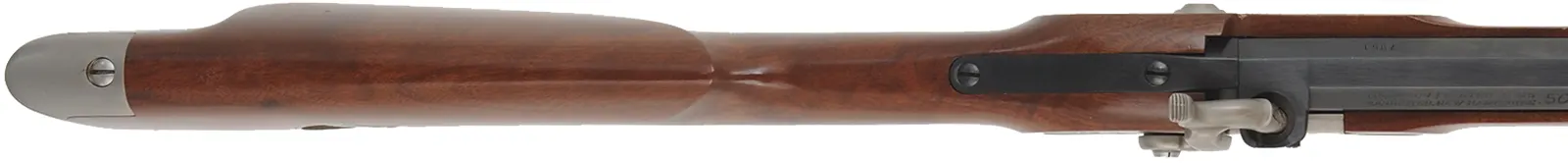 Thompson Center Hawken Cougar Rifle,
.50 caliber, 28" barrel,
percussion, fancy walnut, repaired crack at toe, stainless steel trim,
used, by Thompson Center Arms