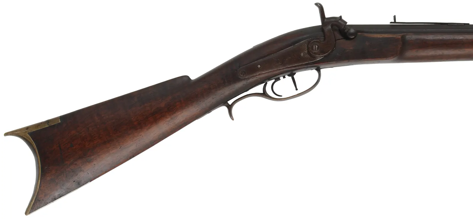 Antique Halfstock Rifle,
.40 caliber, 29-3/4" barrel, 
percussion, walnut, brass
