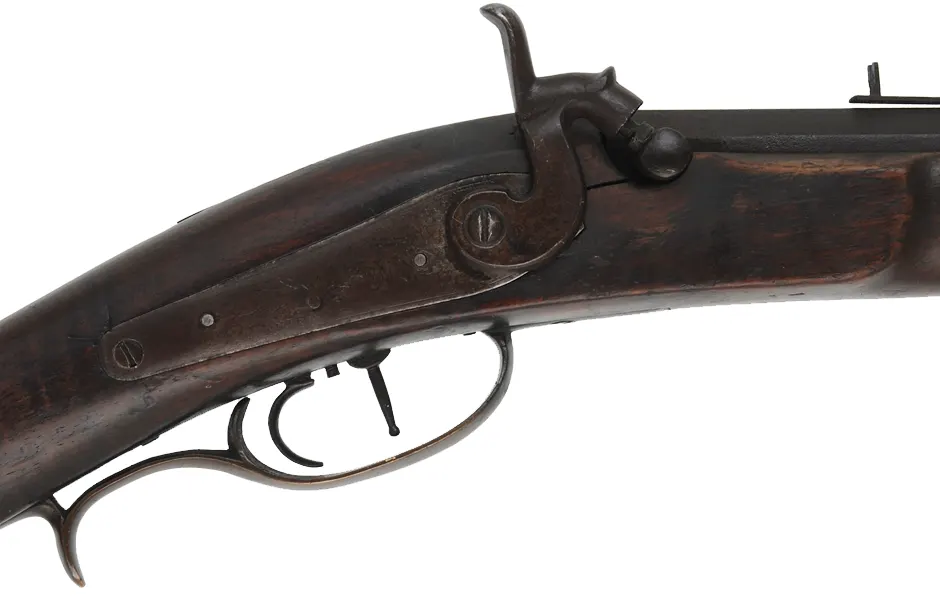 Antique Halfstock Rifle,
.40 caliber, 29-3/4" barrel, 
percussion, walnut, brass
