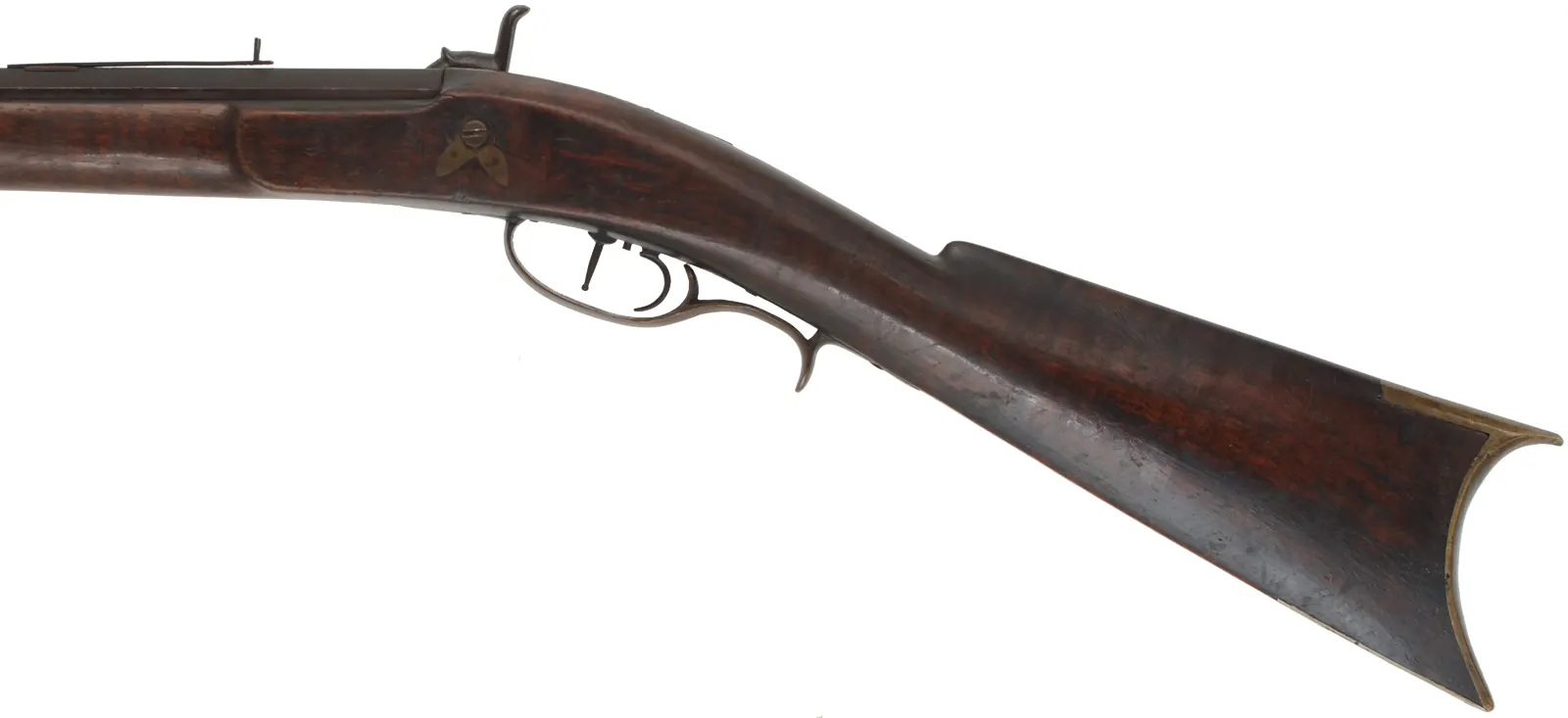 Antique Halfstock Rifle,
.40 caliber, 29-3/4" barrel, 
percussion, walnut, brass
