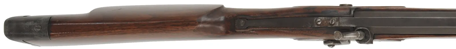 Halfstock Plains Rifle
.50 caliber, 35" Wm. Large barrel, 
H. Robbins lock, iron, walnut, used