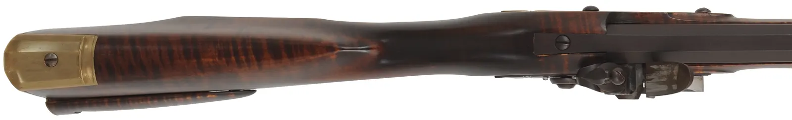 York County Longrifle, 
.50 caliber, 42" swamped barrel,
Chambers' flint lock, brass, maple, used 