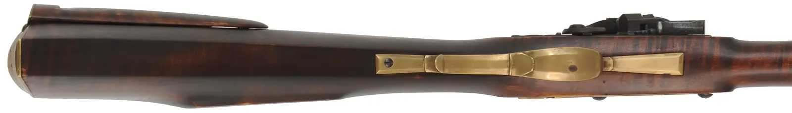 York County Longrifle, 
.50 caliber, 42" swamped barrel,
Chambers' flint lock, brass, maple, used 