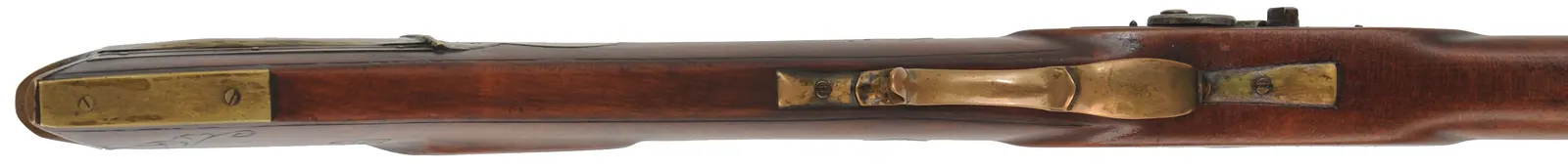 Tennessee Maid Longrifle,
.38 caliber, 38" barrel,
cherry, brass, percussion, 
by one of America's first replica longrifle makers
signed by Royland Southgate