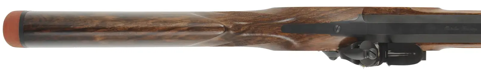 Large Game Rifle,
8 bore or .83 caliber, 31" octagon-to-round barrel, 
checkered walnut, iron trim, flintlock, 
as-new,  by October County