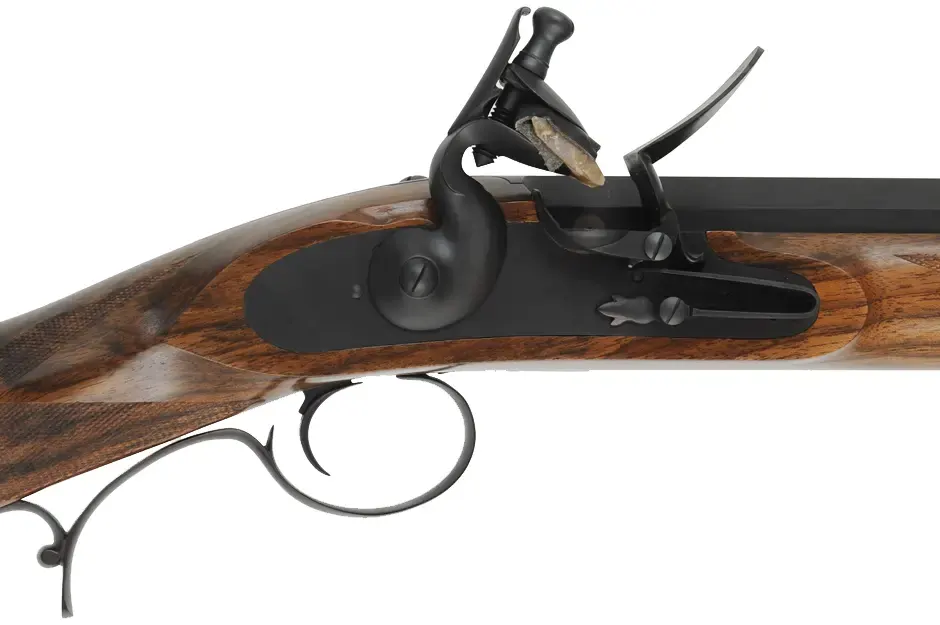 Large Game Rifle,
8 bore or .83 caliber, 31" octagon-to-round barrel, 
checkered walnut, iron trim, flintlock, 
as-new,  by October County