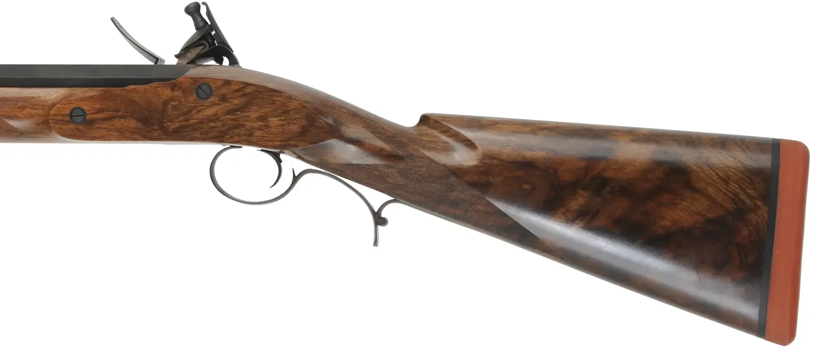 Large Game Rifle,
8 bore or .83 caliber, 31" octagon-to-round barrel, 
checkered walnut, iron trim, flintlock, 
as-new,  by October County