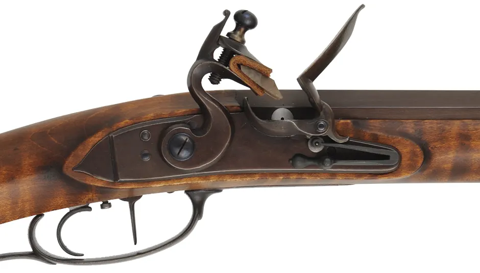 Southern Mountain Rifle,
.32 caliber,  46" Rice swamped barrel,
Chambers Ketland flintlock, curly maple, iron trim,
new, unfired