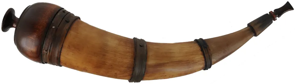 Southern Banded Horn,
12-1/4", applied bands, paneled tip, domed base