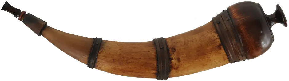 Southern Banded Horn,
12-1/4", applied bands, paneled tip, domed base