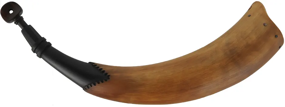 Powder Horn,
13", paneled tip,
tansel throat, raised lip for strap