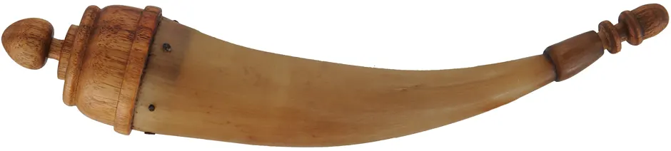 Priming Horn,
7", raised tip,
turned base with acorn finial