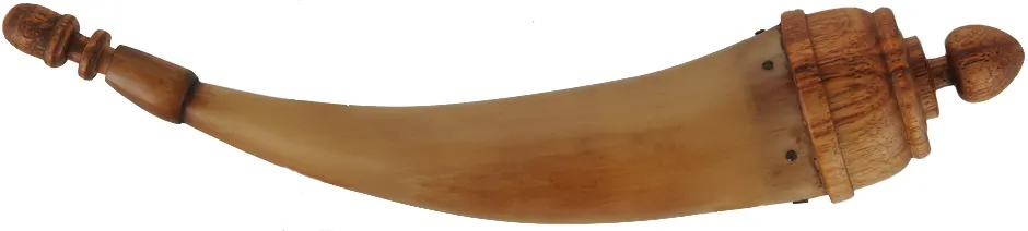 Priming Horn,
7", raised tip,
turned base with acorn finial