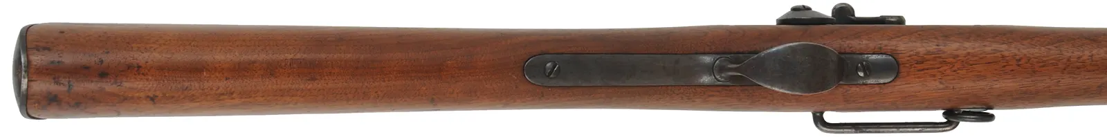U.S. Model 1877 Springfield Carbine
caliber .45-70 Government, 22" barrel,
trapdoor action, sling bar & ring, refinished walnut
