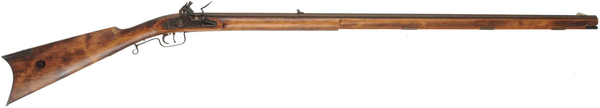 Tennessee Mountain Rifle, 
.50 caliber, 41-1/4" barrel, 
flintlock, cherry stock with grease hole, iron trim,
used, by Dixie Gun Works