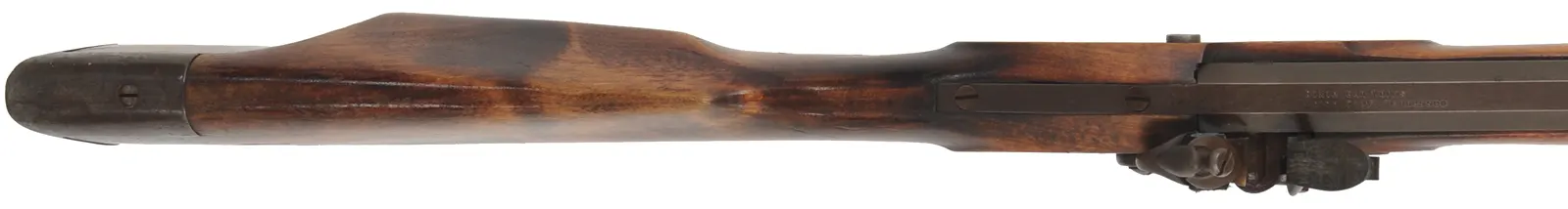 Tennessee Mountain Rifle, 
.50 caliber, 41-1/4" barrel, 
flintlock, cherry stock with grease hole, iron trim,
used, by Dixie Gun Works