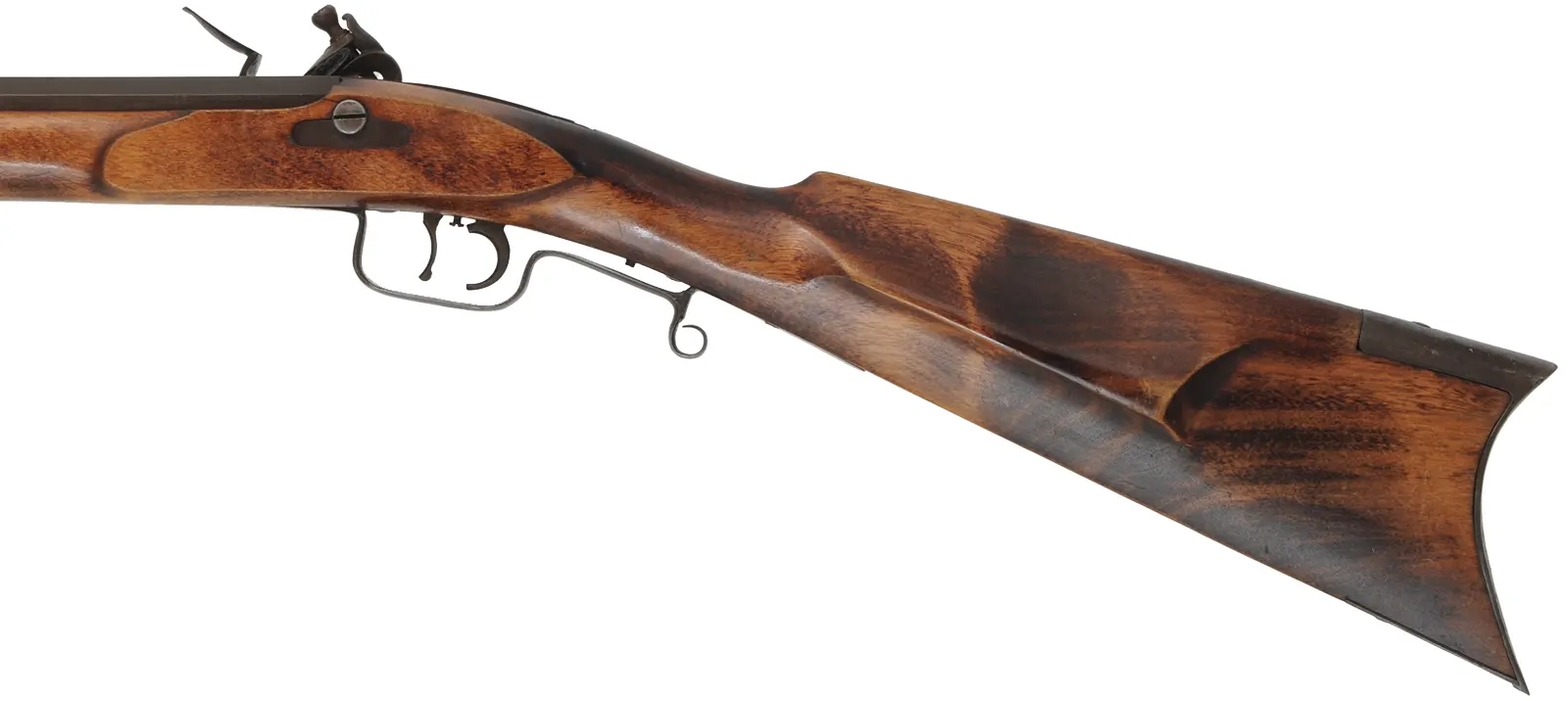 Tennessee Mountain Rifle, 
.50 caliber, 41-1/4" barrel, 
flintlock, cherry stock with grease hole, iron trim,
used, by Dixie Gun Works